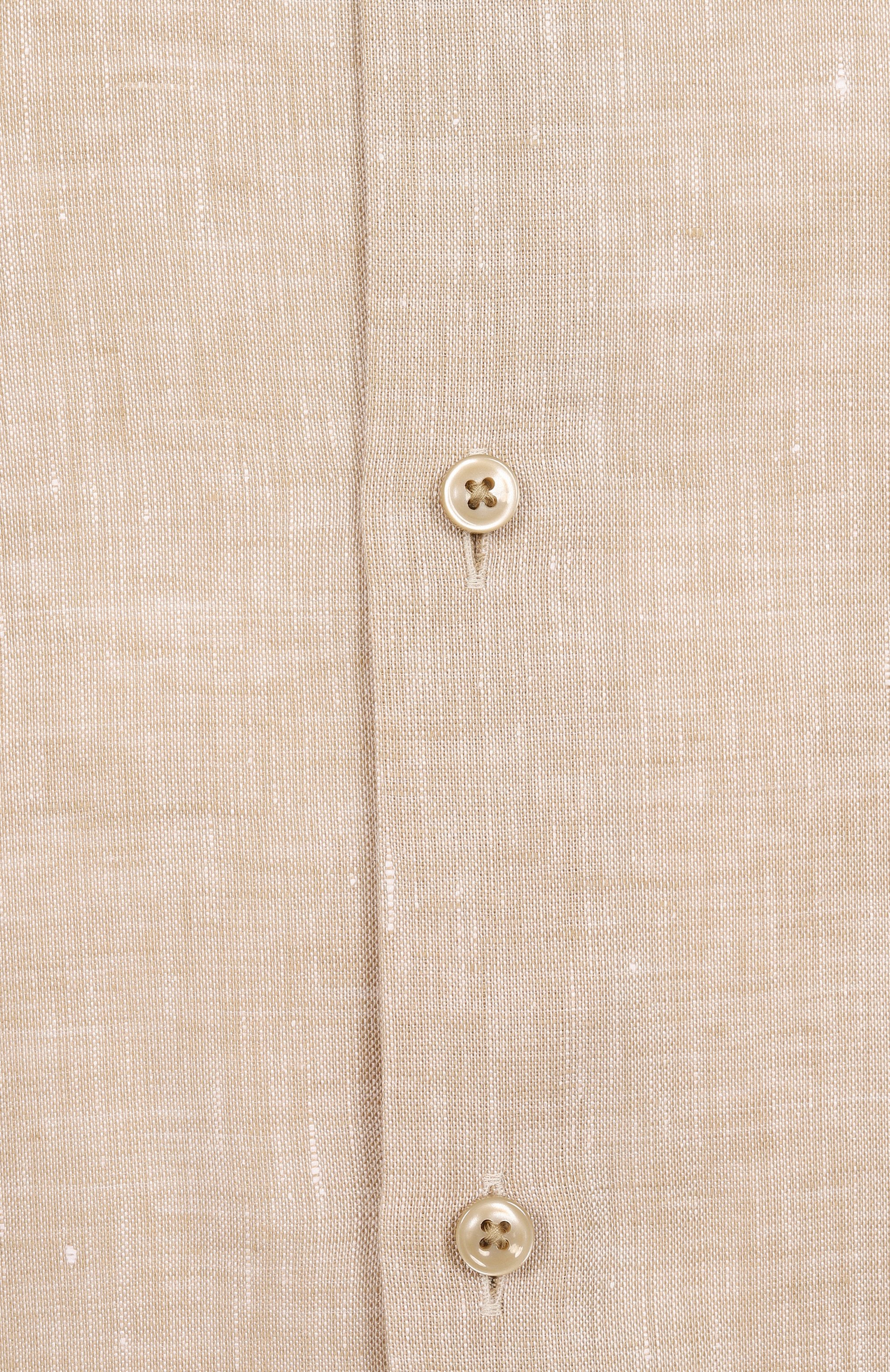 Льняная рубашка BOSS бежевого цвета по цене 22450 руб., арт. 50490234, фото 6 Льняная рубашка BOSS, арт. 50490234, фото 6