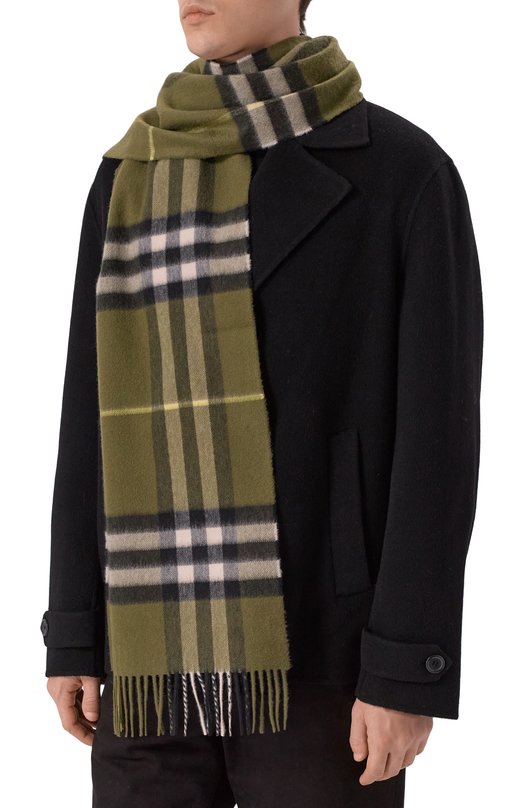 Кашемировый шарф Burberry 8112646 Хаки  8112646 Фото 2