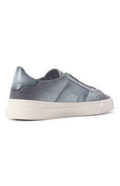 Мужские кожаные кеды double buckle SANTONI голубого цвета, арт. MBGG22068PNNTFG0 | Фото 5 (Материал внешний: Натуральная кожа; Материал внутренний: Натуральная кожа; Подошва: Массивная; Стили: Классический; Материал утеплителя: Без утеплителя; Кросс-КТ: Низкие)
