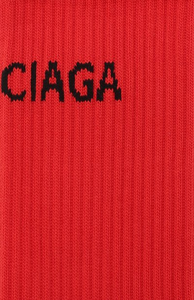 Хлопковые носки BALENCIAGA красного цвета по цене 11200 руб., арт. 540615/372B4, фото 2 Хлопковые носки BALENCIAGA, арт. 540615/372B4, фото 2