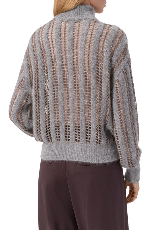 Шерстяной кардиган Brunello Cucinelli MCM510606P Серый  MCM510606P Фото 4