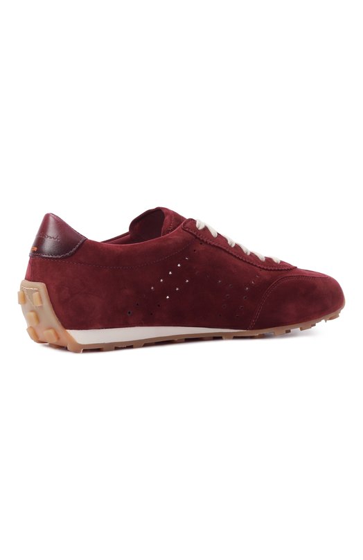 Замшевые кроссовки Santoni WBGG61356BIFTTKR Бордовый  WBGG61356BIFTTKR Фото 5