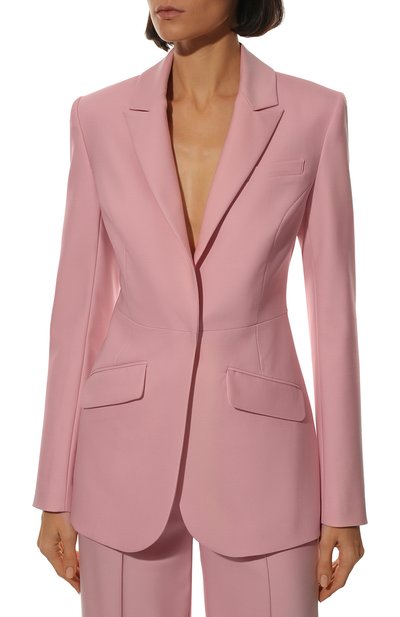 Шерстяной жакет LESYANEBO розового цвета по цене 58000 руб., арт. FW22/H-768/Qu, фото 3 Шерстяной жакет LESYANEBO, арт. FW22/H-768/Qu, фото 3