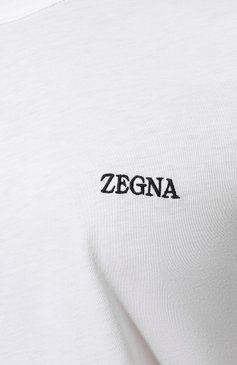 Мужская хлопковая футболка ZEGNA белого цвета, арт. E7360A5/B760 | Фото 5 (Принт: Без принта; Рукава: Короткие; Длина (для топов): Стандартные; Материал сплава: �Проставлено; Материал внешний: Хлопок; Драгоценные камни: Проставлено; Стили: Кэжуэл)