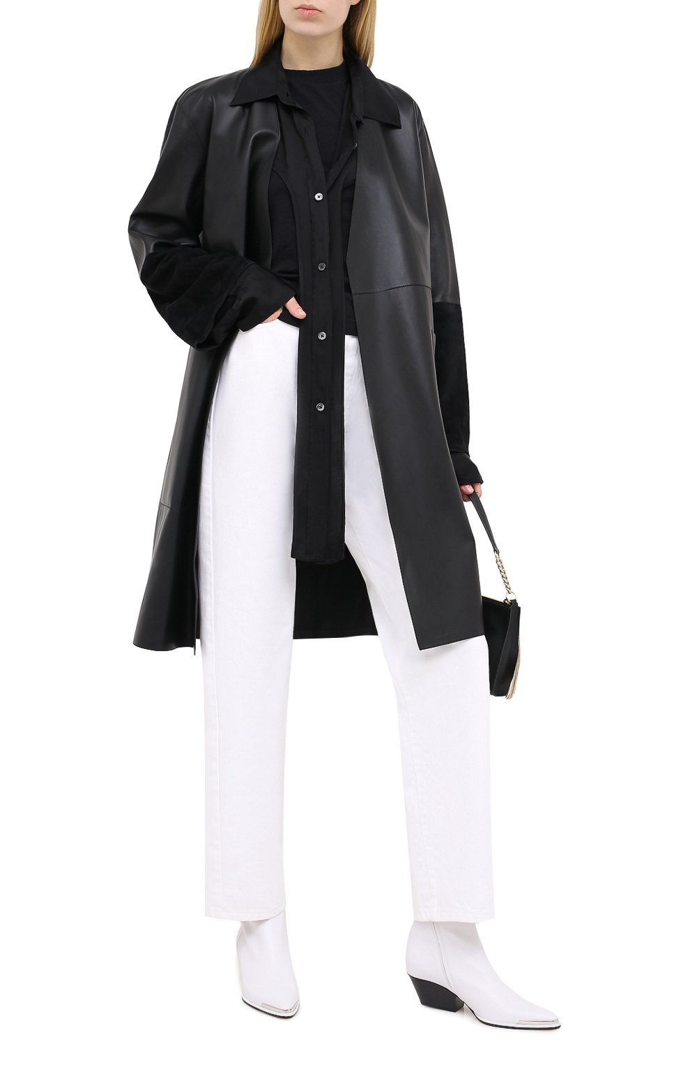 Кожаные казаки SERGIO ROSSI белого цвета по цене 99500 руб., арт. A85970-MNAN07, фото 2 Кожаные казаки SERGIO ROSSI, арт. A85970-MNAN07, фото 2