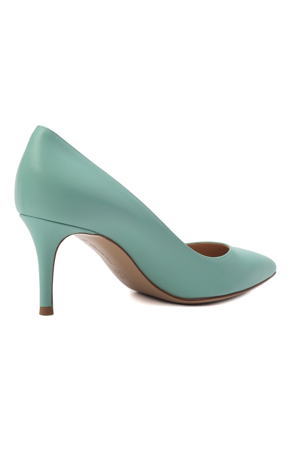 Кожаные туфли GIANVITO ROSSI бирюзового цвета по цене 79300 руб., арт. G26770.70RIC.VITTIFF, фото 5 Кожаные туфли GIANVITO ROSSI, арт. G26770.70RIC.VITTIFF, фото 5