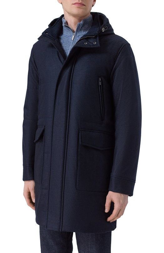 Парка из шерсти и кашемира Andrea Campagna M0D.IMPERAT0/321014GQ Синий  M0D.IMPERAT0/321014GQ Фото 3