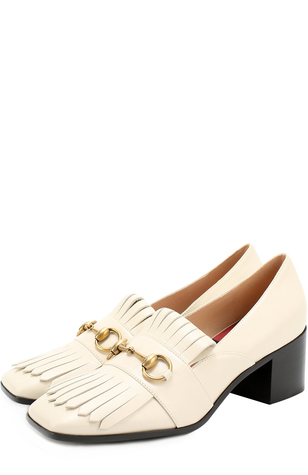 Кожаные туфли polly с бахромой и пряжкой-трензелем GUCCI, арт. 443406/C9D00, фото 1