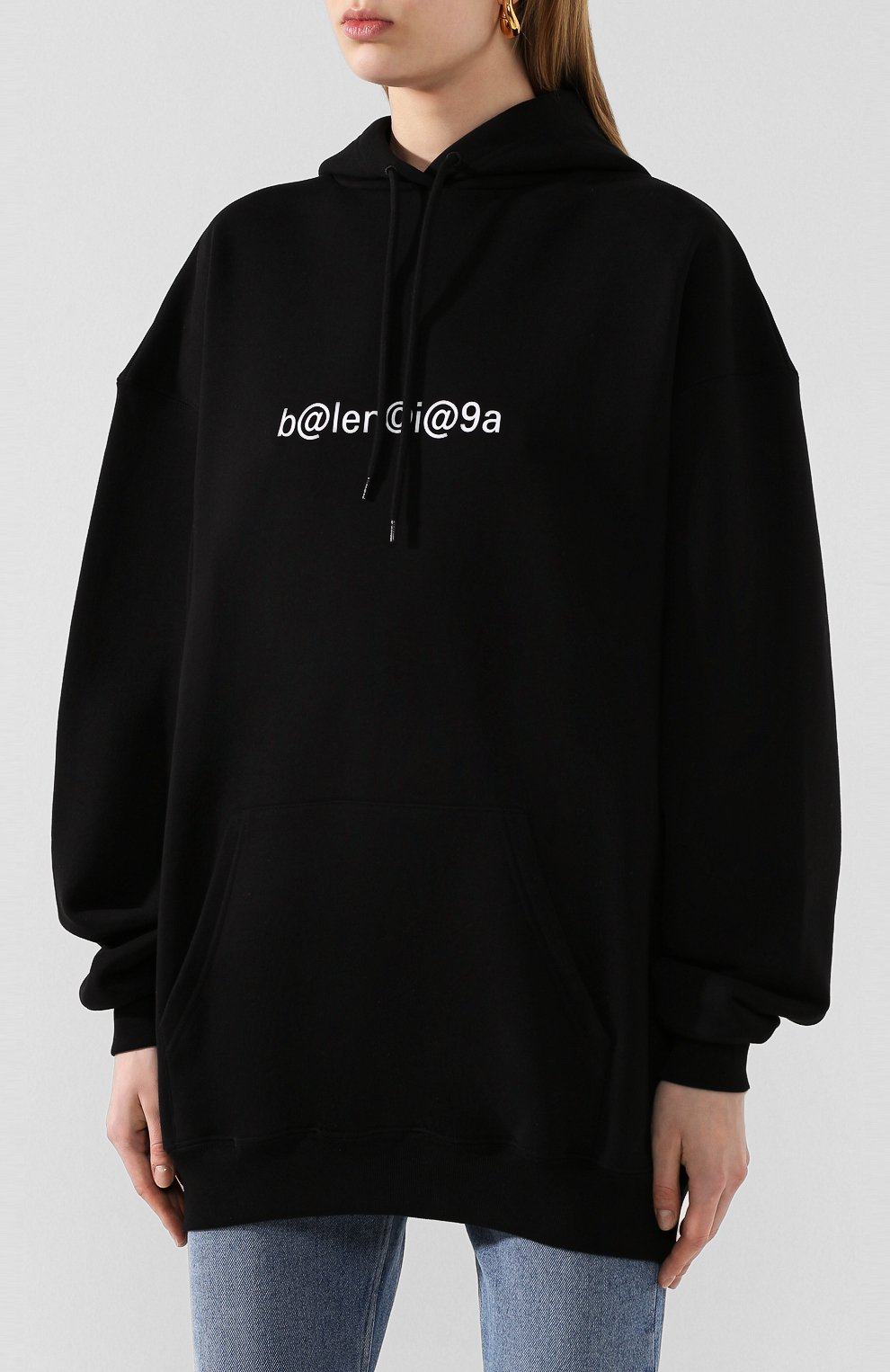 Хлопковое худи BALENCIAGA черного цвета по цене 79950 руб., арт. 578135/TIV51, фото 3 Хлопковое худи BALENCIAGA, арт. 578135/TIV51, фото 3