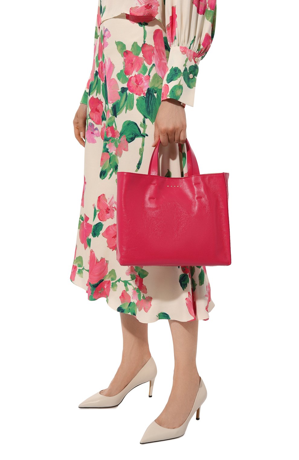 Сумка-тоут museo MARNI фуксия цвета по цене 131500 руб., арт. SHMP0069L2/P5272, фото 2 Сумка-тоут museo MARNI, арт. SHMP0069L2/P5272, фото 2