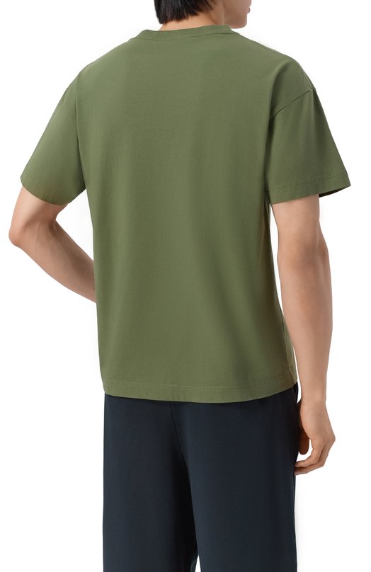 Хлопковая футболка Palm Angels PMAA109S26JER008 Хаки  PMAA109S26JER008 Фото 4