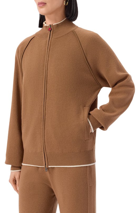Кардиган  из шерсти и кашемира Kiton DMKX002K0545H02 Коричневый  DMKX002K0545H02 Фото 3