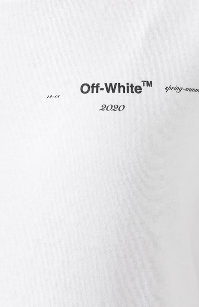 Хлопковая футболка OFF-WHITE белого цвета по цене 25500 руб., арт. 0WAA049S20JER0100184, фото 5 Хлопковая футболка OFF-WHITE, арт. 0WAA049S20JER0100184, фото 5