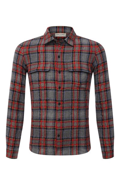 Мужская рубашка из шерсти и хлопка SAINT LAURENT, арт. 660456/Y22HA