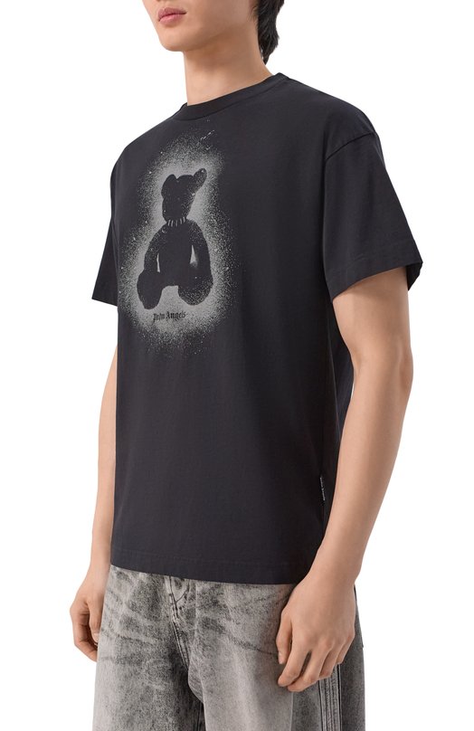 Хлопковая футболка Palm Angels PMAA109S26JER001 Чёрный  PMAA109S26JER001 Фото 3