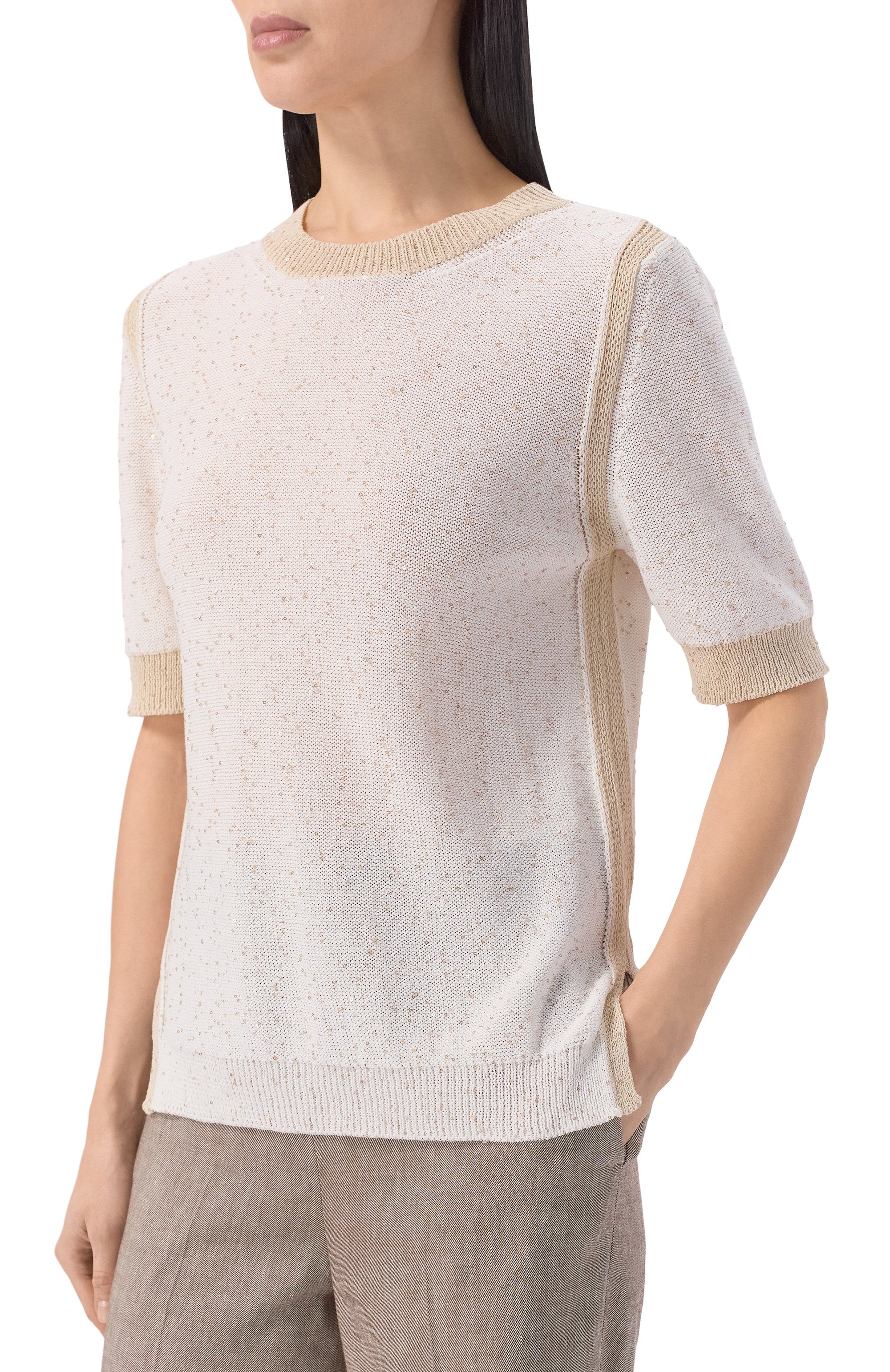 Хлопковый пуловер LORENA ANTONIAZZI, арт. P26124TM34A/3049, фото 3