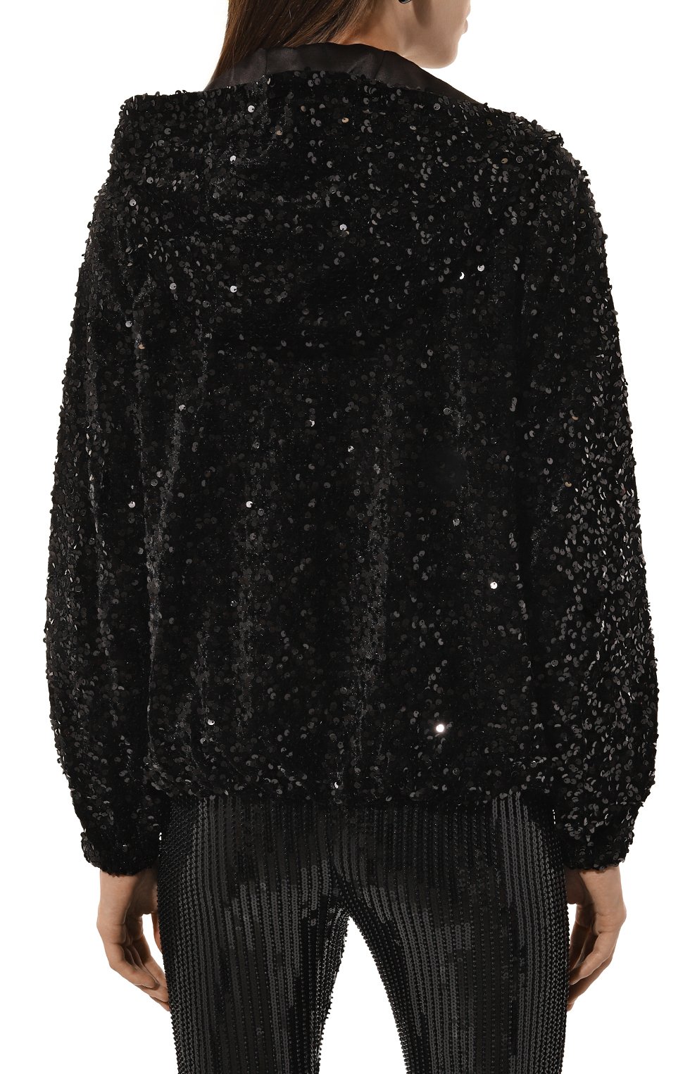 Толстовка с отделкой пайетками EMPORIO ARMANI черного цвета по цене 52250 руб., арт. 6D2B6D/2JRUZ, фото 4 Толстовка с отделкой пайетками EMPORIO ARMANI, арт. 6D2B6D/2JRUZ, фото 4