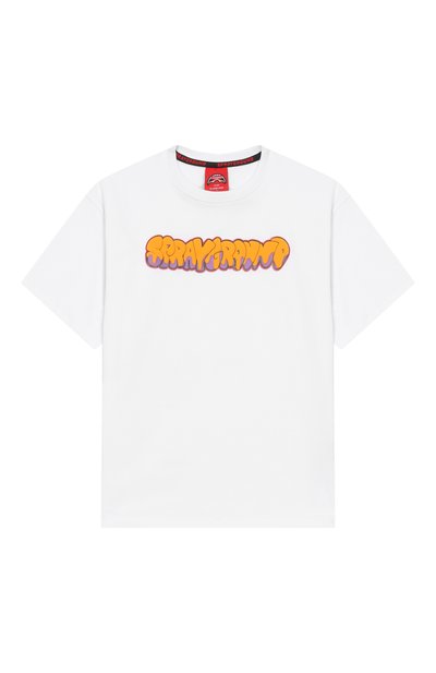 Хлопковая футболка SPRAYGROUND, арт. SPY1436WHT/MAKES THE W0RLD G0 R0UND WHITE 0VER T-S
