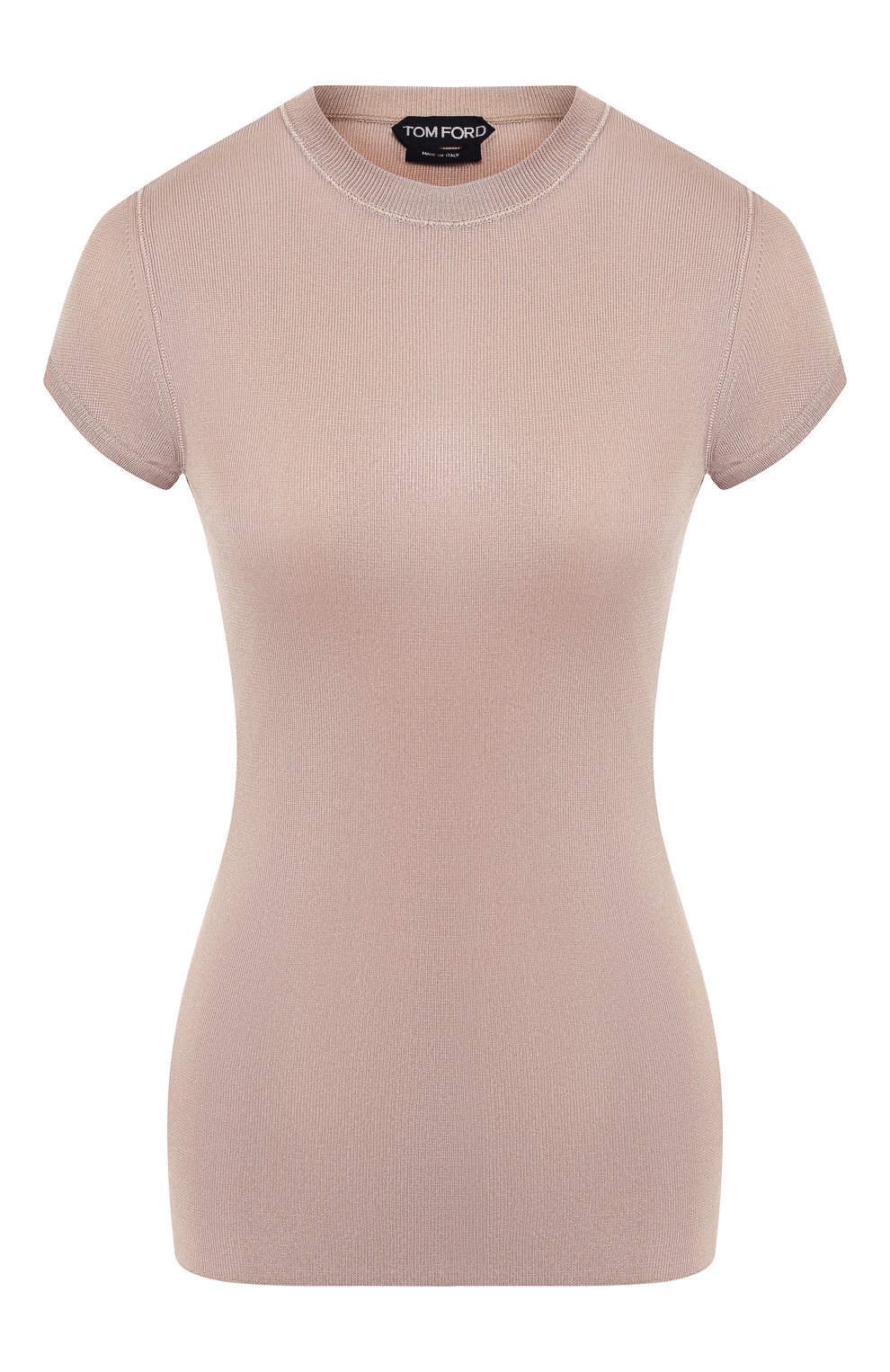 Футболка из вискозы TOM FORD бежевого цвета по цене 109500 руб., арт. MAK854-YAX207, фото 1 Футболка из вискозы TOM FORD, арт. MAK854-YAX207, фото 1
