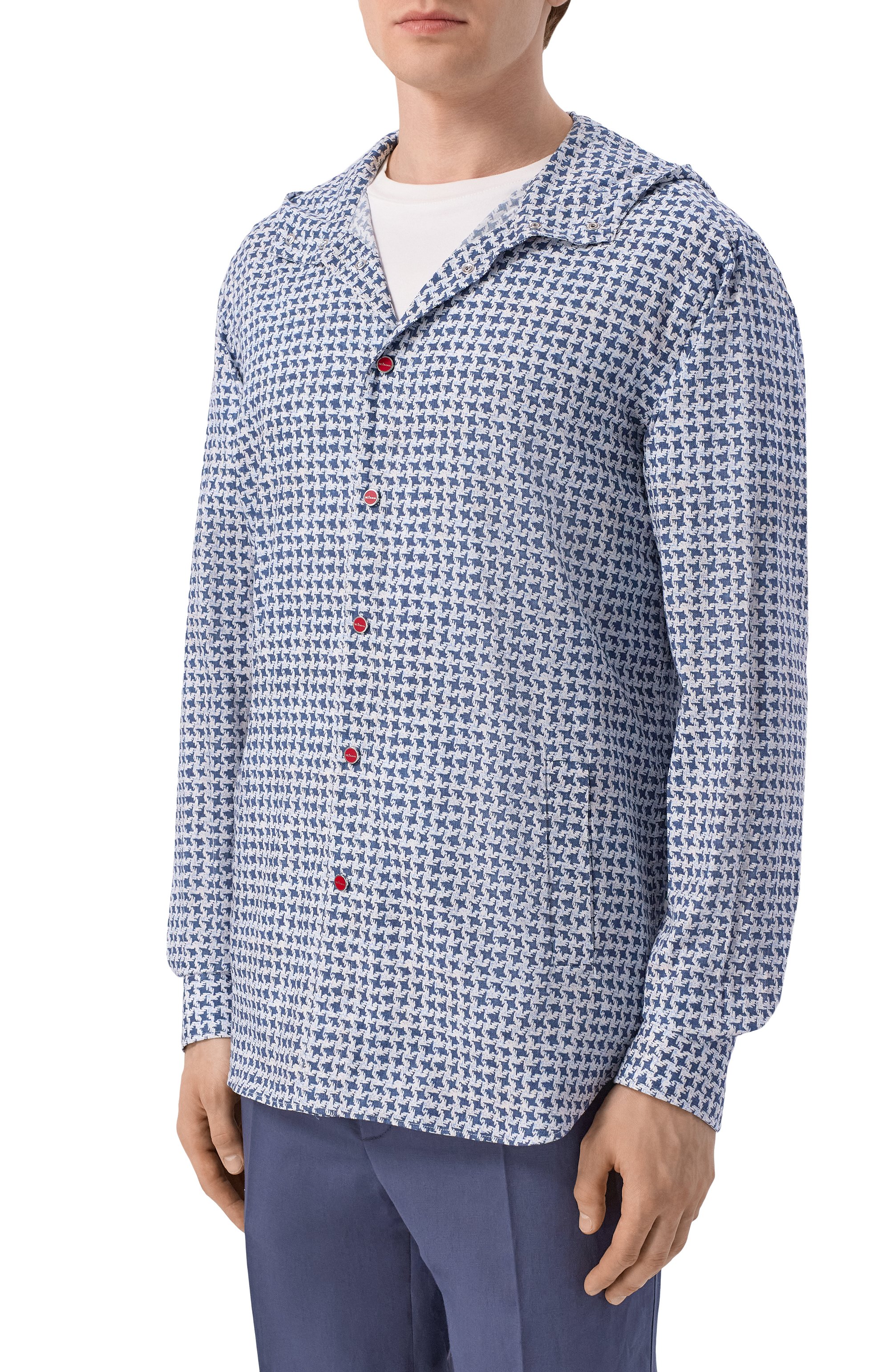 Хлопковая рубашка KITON синего цвета по цене 58950 руб., арт. UMCMARH08909, фото 3 Хлопковая рубашка KITON, арт. UMCMARH08909, фото 3