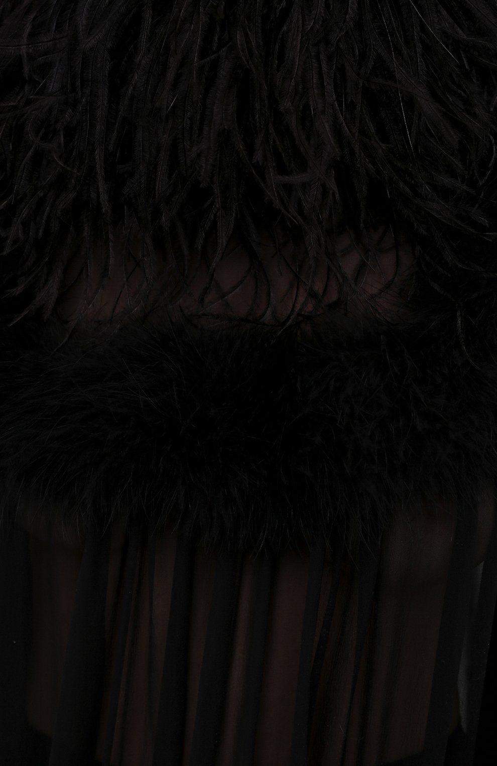 Шелковое платье с отделкой перьями SAINT LAURENT, арт. 655337/Y115W, фото 5