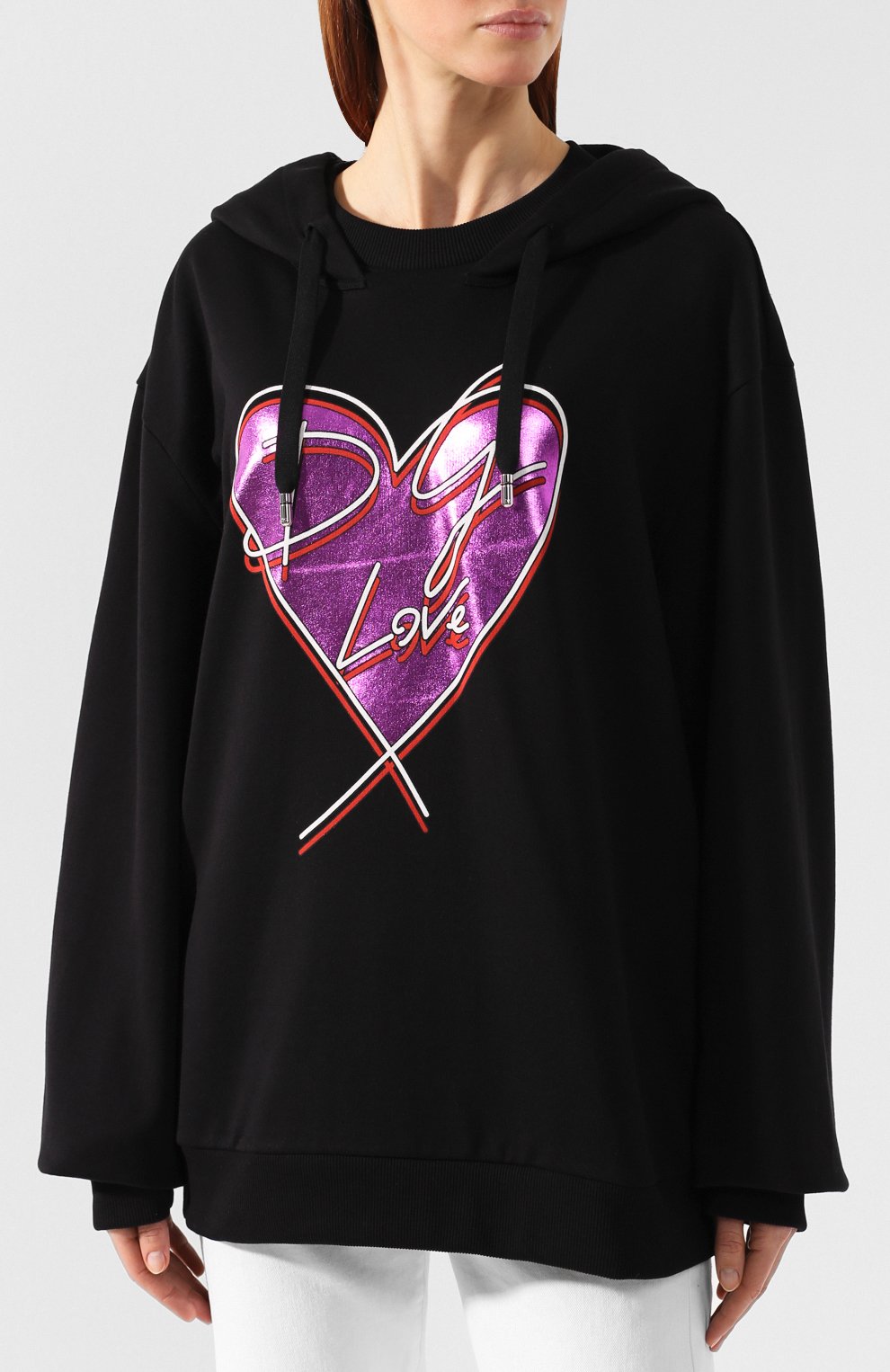 Хлопковый пуловер DOLCE & GABBANA черного цвета по цене 59050 руб., арт. F9E10T/G7RGZ, фото 3 Хлопковый пуловер DOLCE & GABBANA, арт. F9E10T/G7RGZ, фото 3