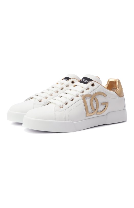 Кожаные кеды Portofino Dolce & Gabbana CK2331/AD780 Белый CK2331/AD780