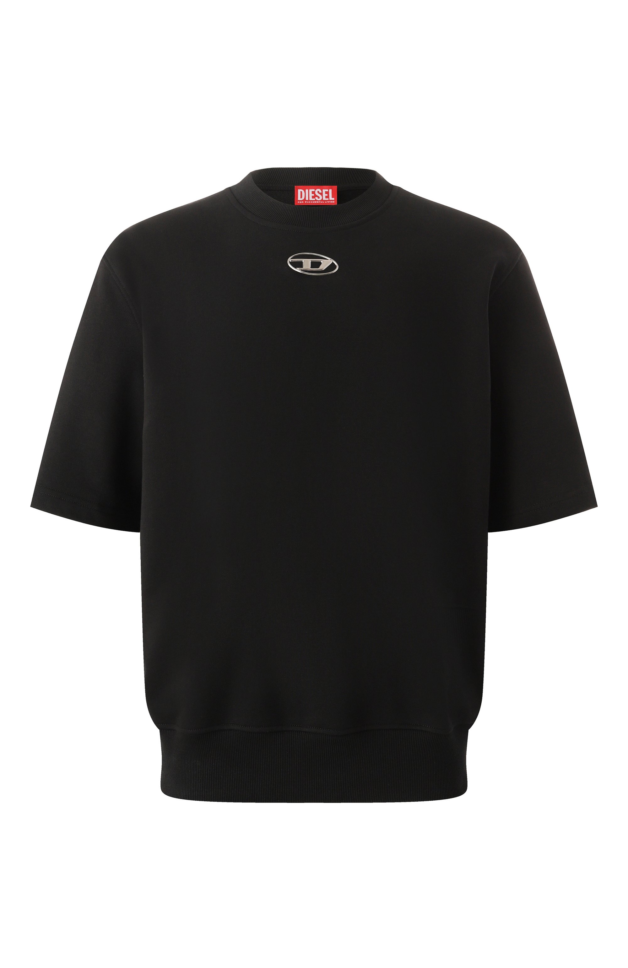 Хлопковый свитшот DIESEL черного цвета по цене 16300 руб., арт. A11580/0BMBJ, фото 1 Хлопковый свитшот DIESEL, арт. A11580/0BMBJ, фото 1