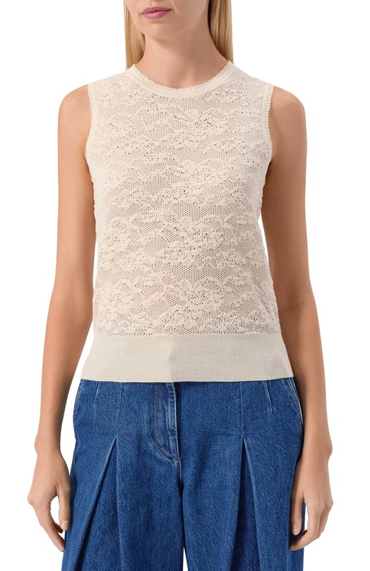 Комплект из кардигана и топа Chloé CH25AMX01580 Бежевый  CH25AMX01580 Фото 6