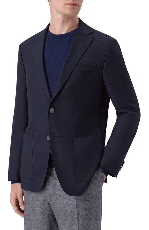 Шерстяной пиджак BOSS 50556824 Синий  50556824 Фото 4