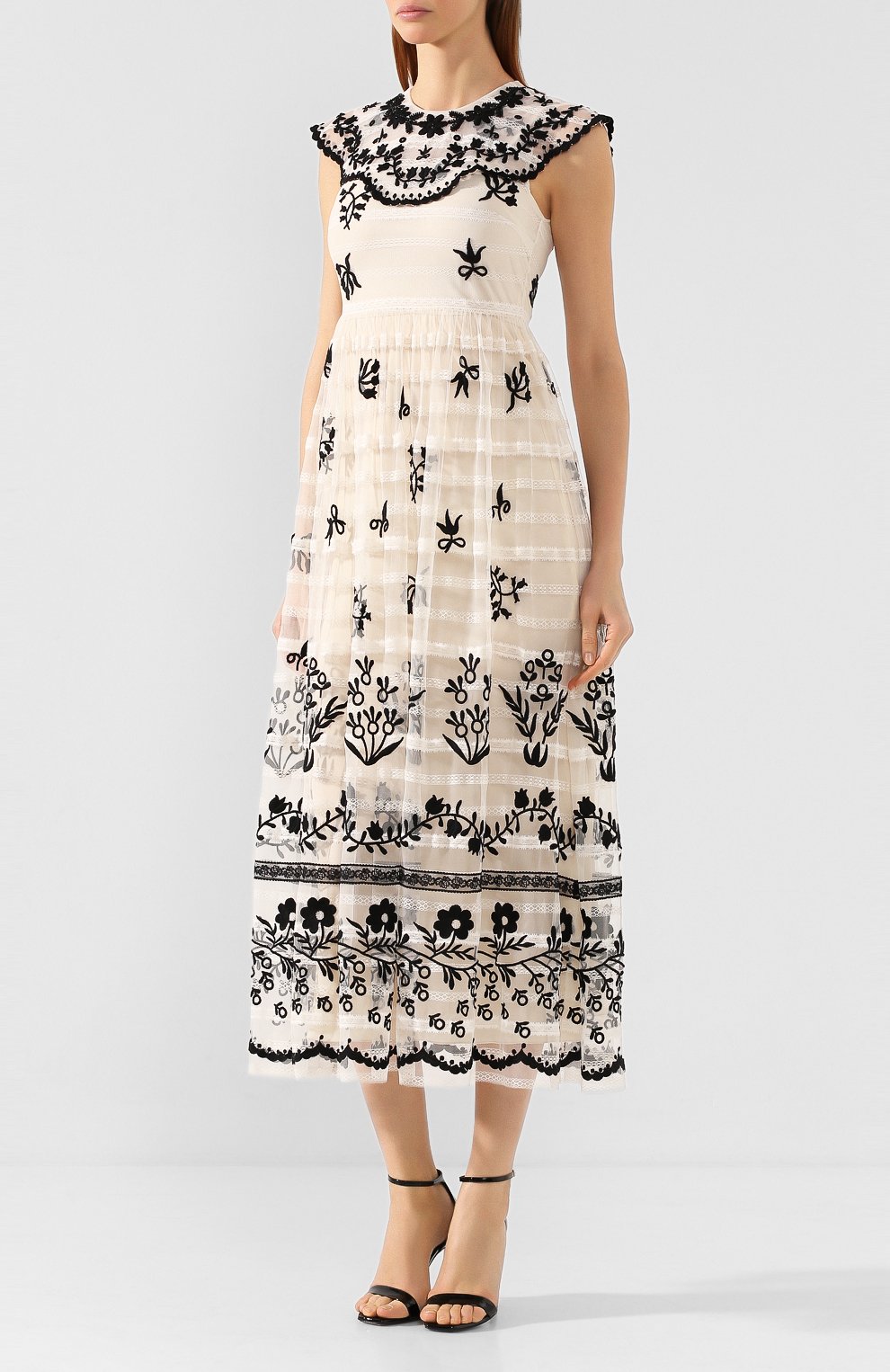Платье-миди REDVALENTINO бежевого цвета по цене 151500 руб., арт. TR3VA11D/4T6, фото 3 Платье-миди REDVALENTINO, арт. TR3VA11D/4T6, фото 3