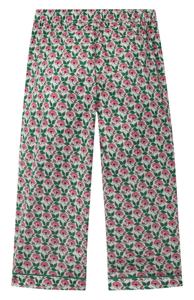 Детская хлопковая пижама LITTLE YOLKE зеленого цвета, арт. AW21-12C-SP-GR | Фото 5 (Рукава: Длинные; Материал внешний: Хлопок; Девочки Кросс-КТ: Пижама; Региональные ограничения белый список (Axapta Mercury): Не проставлено; Ростовка одежда: 10 - 11 лет | 140 - 146см, 3 года | 98 см, 5 лет | 110 см, 7 лет | 122 см, 9 лет | 134 см)