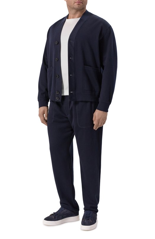 Кардиган из хлопка и кашемира Cortigiani 3AF602 Синий  3AF602 Фото 2