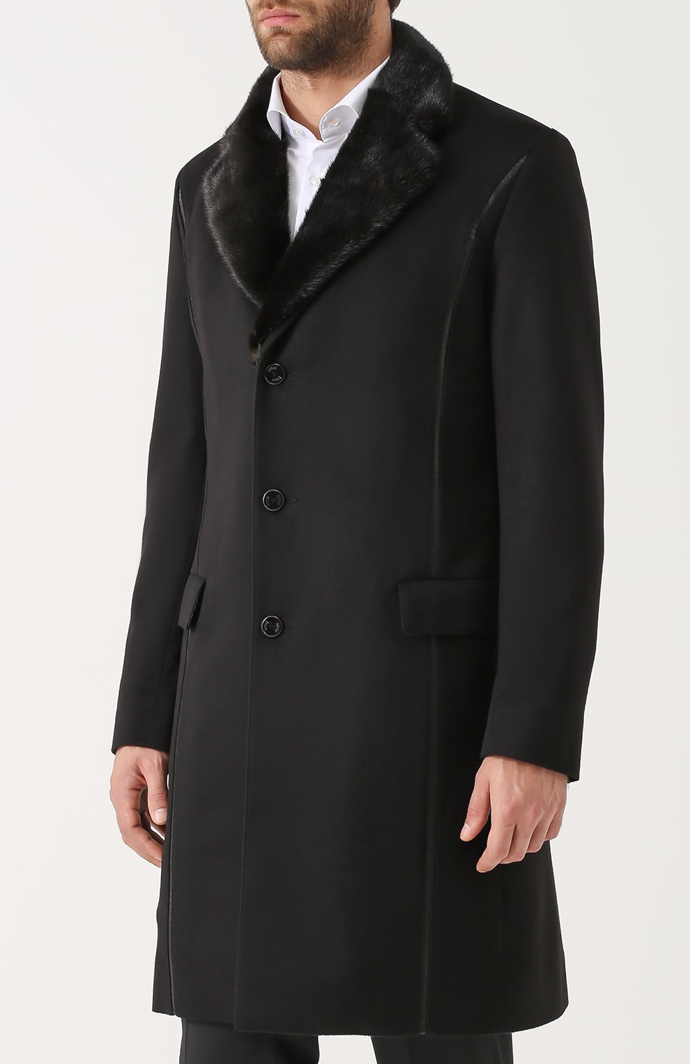 Однобортное кашемировое пальто с меховой подстежкой ZILLI, арт. A0ANDR-03001/10LJ, фото 3