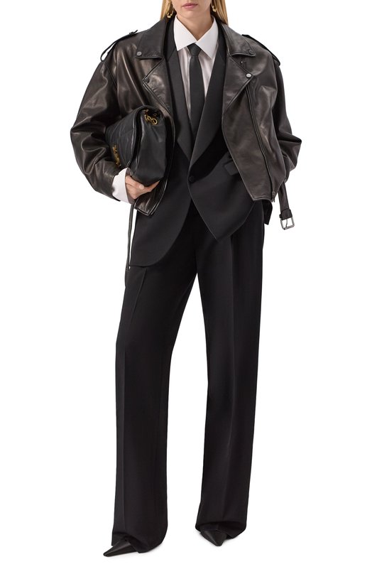 Шерстяной жакет Saint Laurent 818718/Y7E63 Чёрный  818718/Y7E63 Фото 2