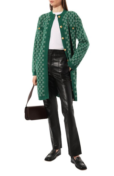 Шерстяной кардиган GUCCI зеленого цвета по цене 285120 руб., арт. 599263 XKA5U, фото 2 Шерстяной кардиган GUCCI, арт. 599263 XKA5U, фото 2