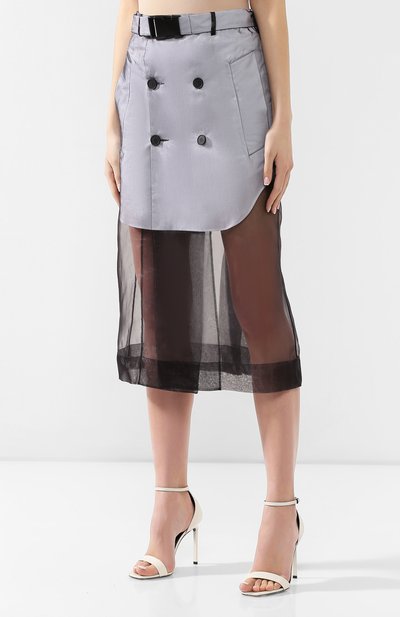 Юбка с поясом MAISON MARGIELA черно-белого цвета по цене 120500 руб., арт. S51MA0348/S49637, фото 3 Юбка с поясом MAISON MARGIELA, арт. S51MA0348/S49637, фото 3