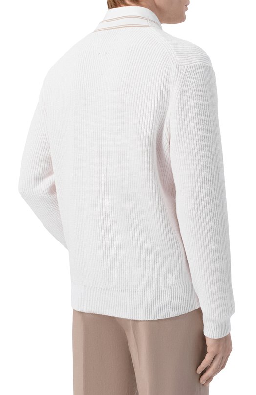 Хлопковый кардиган BOSS 50560487 Белый  50560487 Фото 4