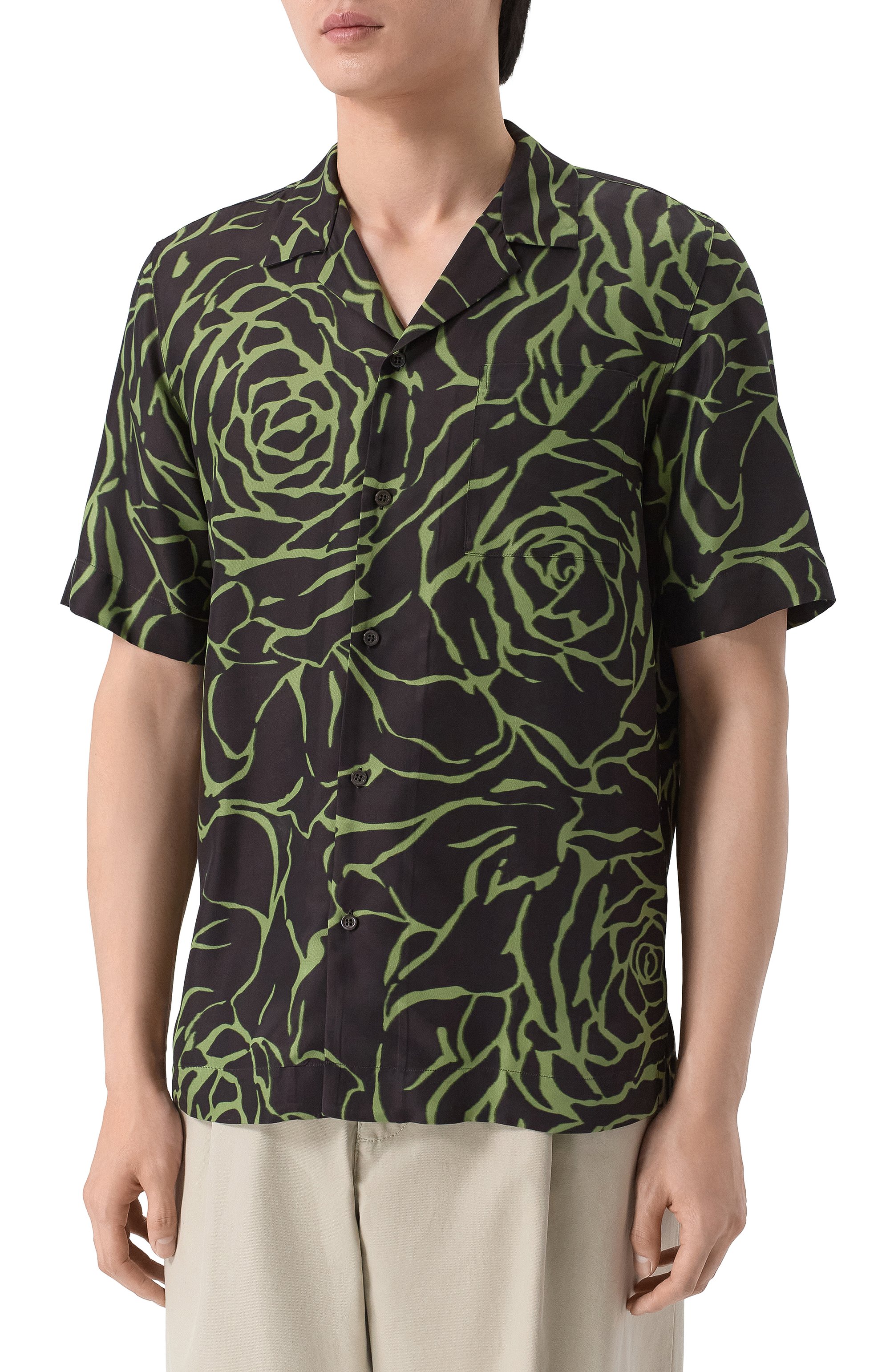 Рубашка из вискозы DRIES VAN NOTEN черного цвета по цене 94200 руб., арт. 020742/3244, фото 3 Рубашка из вискозы DRIES VAN NOTEN, арт. 020742/3244, фото 3