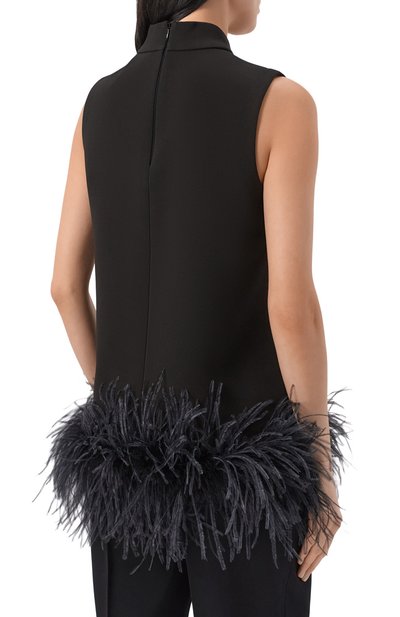 Топ с отделкой перьями MAX MARA STUDIO, арт. MSEVELL0, фото 4