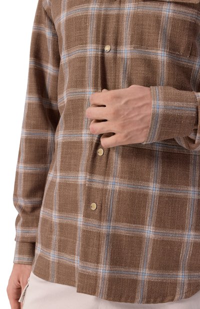 Рубашка из шерсти и шелка KITON, арт. UMCBUBAK0616E08, фото 5