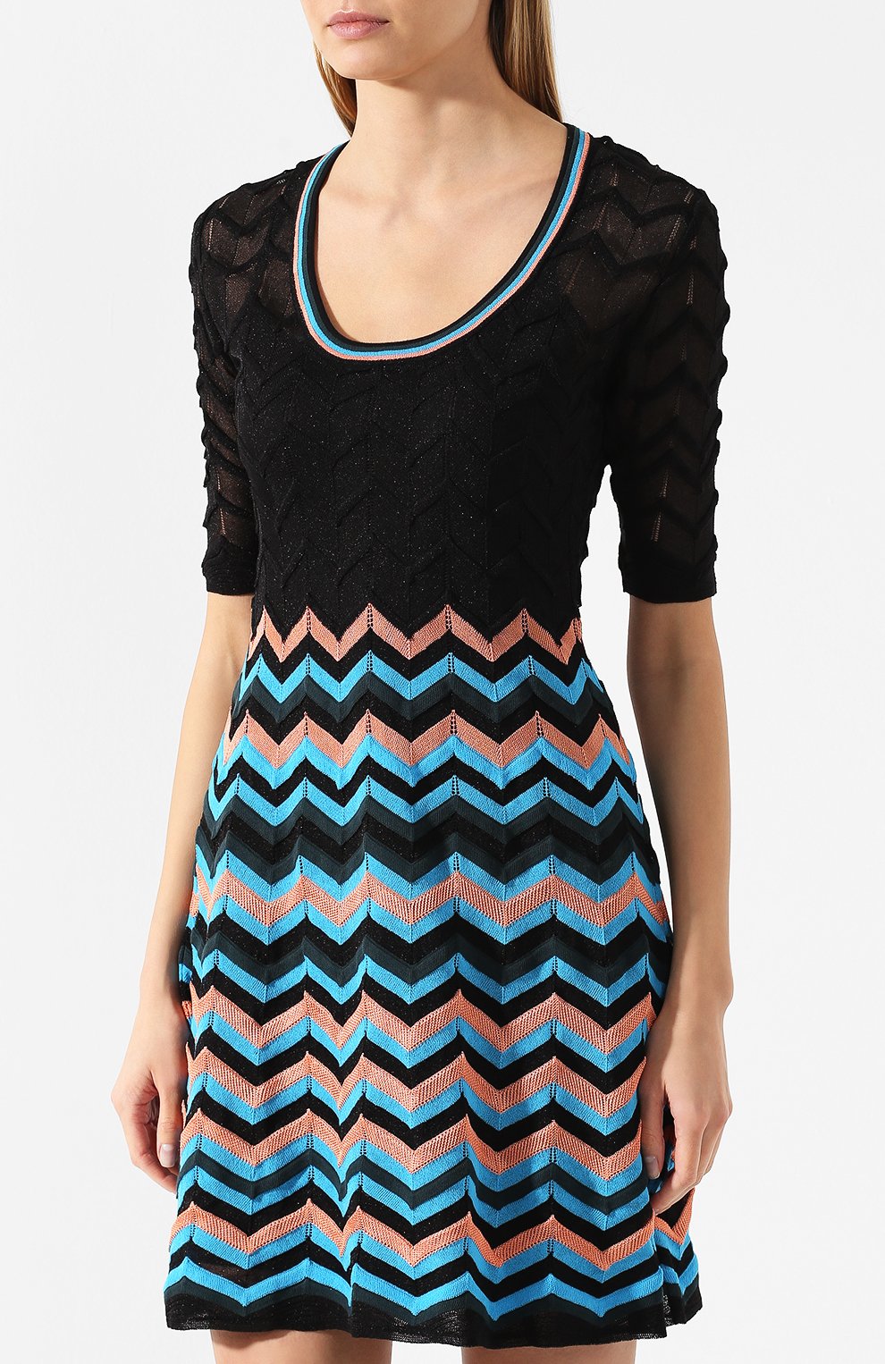 Платье из смеси хлопка и вискозы M MISSONI разноцветного цвета по цене 44950 руб., арт. 2DG00067/2K0024, фото 3 Платье из смеси хлопка и вискозы M MISSONI, арт. 2DG00067/2K0024, фото 3