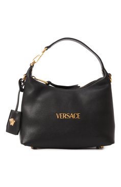 Женская сумка versace tag VERSACE черного цвета, арт. 1018302/1A13171 | Фото 7 (Драгоценные камни: Проставлено; Ремень/цепочка: На ремешке; Материал: Натуральная кожа; Размер: small; Материал сплава: Проставлено)