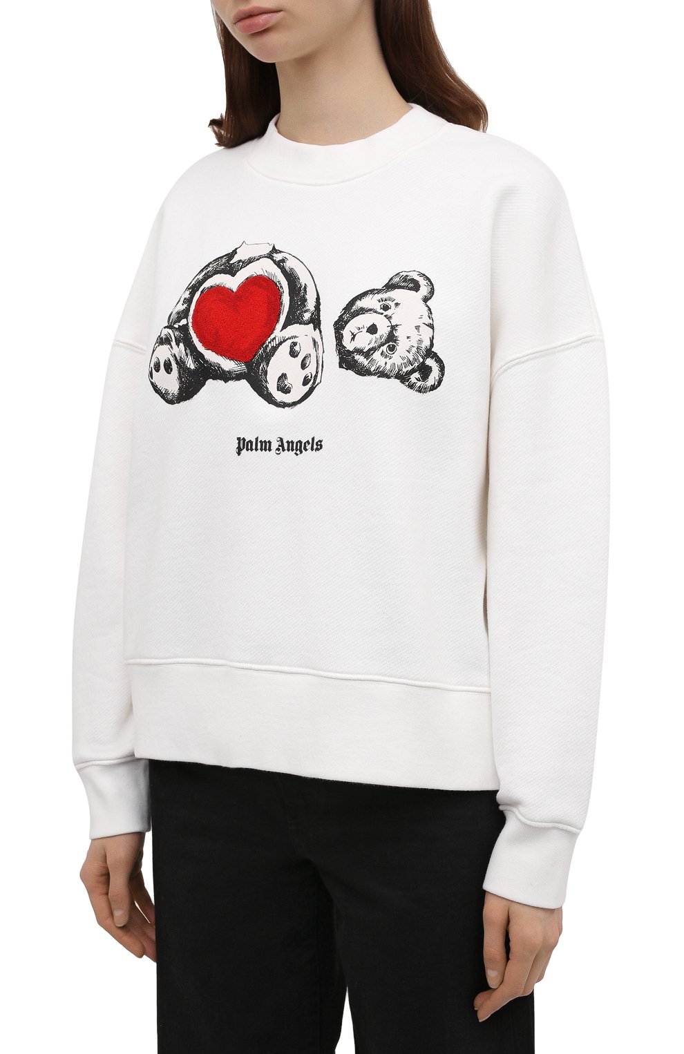 Хлопковый свитшот PALM ANGELS белого цвета по цене 65850 руб., арт. PWBA017S21FLE0040401, фото 3 Хлопковый свитшот PALM ANGELS, арт. PWBA017S21FLE0040401, фото 3