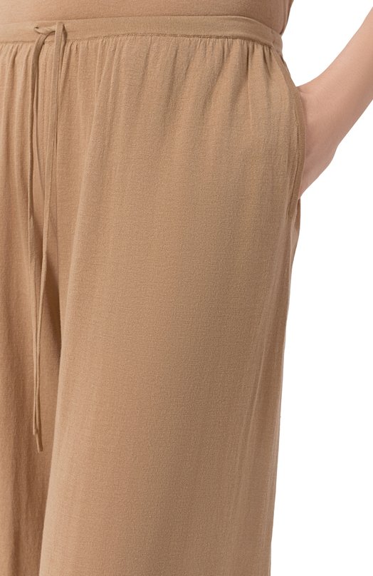 Брюки из шелка и хлопка 12 STOREEZ 136914 Бежевый  136914 Фото 5