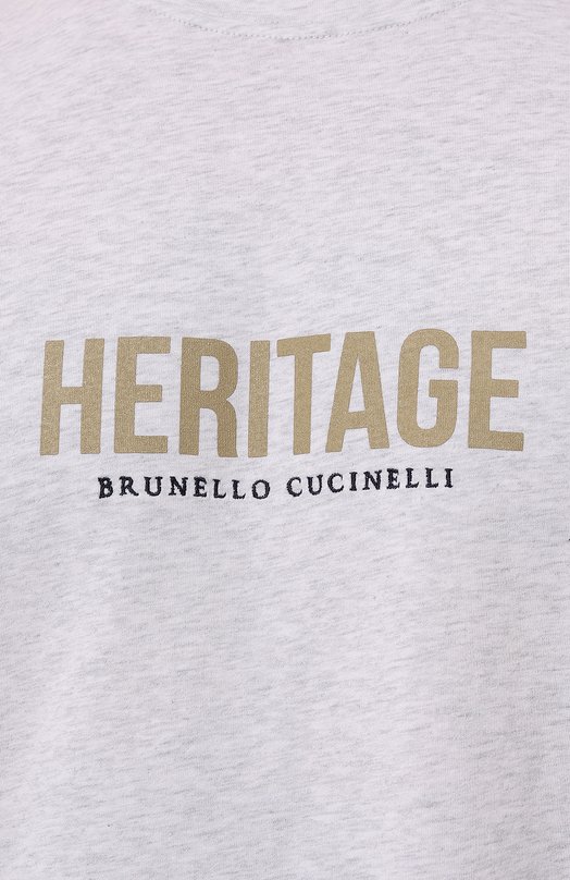 Хлопковая футболка Brunello Cucinelli M0B137446G Серый  M0B137446G Фото 5