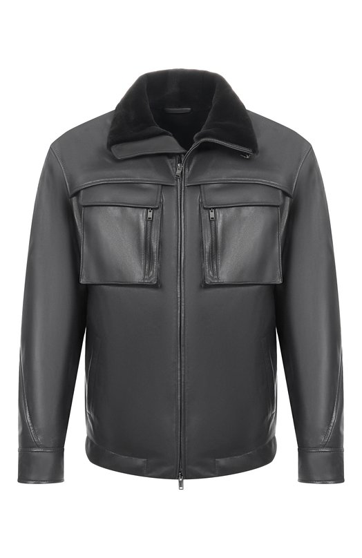 Кожаная куртка с воротником из норки MVST M25.1PM.0011/ANTRA Серый M25.1PM.0011/ANTRA