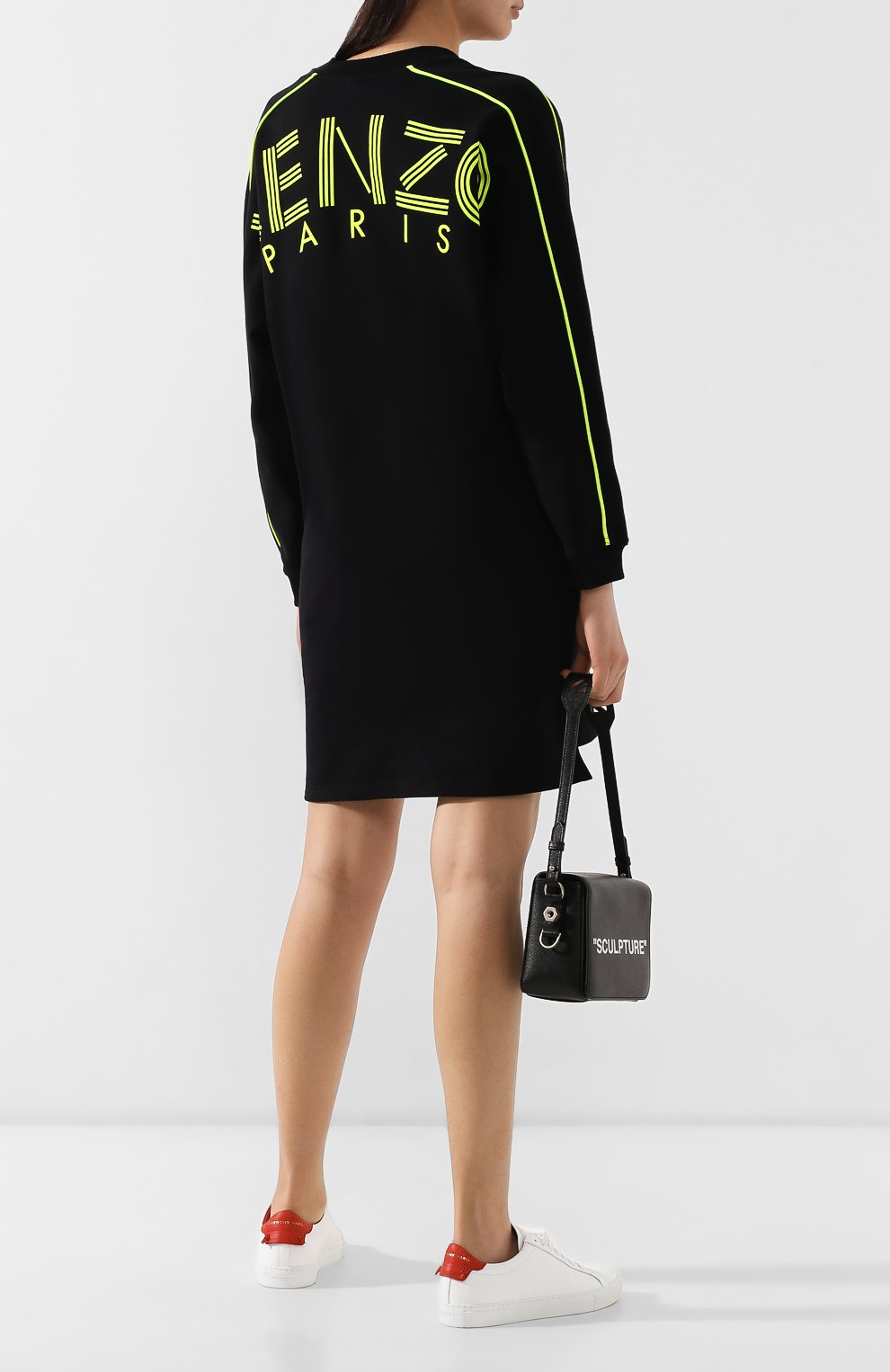 Хлопковое платье KENZO черного цвета по цене 32400 руб., арт. 2R0896952, фото 2 Хлопковое платье KENZO, арт. 2R0896952, фото 2