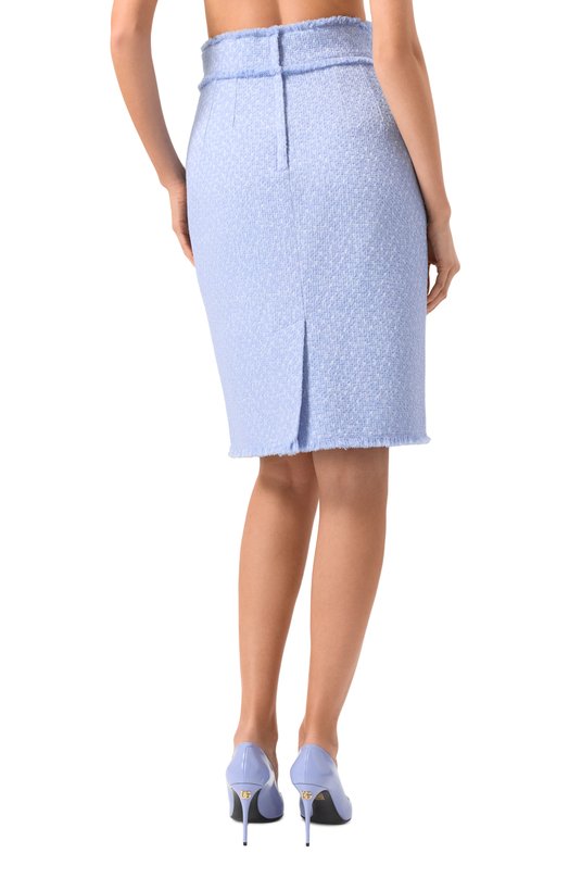Твидовая юбка Dolce & Gabbana F4CJCT/HUMUA Голубой  F4CJCT/HUMUA Фото 4