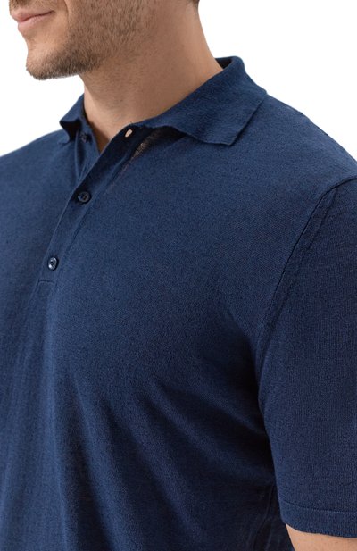 Поло изо льна и хлопка INLINUM темно-синего цвета по цене 22700 руб., арт. PUTRI/SINAI, фото 5 Поло изо льна и хлопка INLINUM, арт. PUTRI/SINAI, фото 5